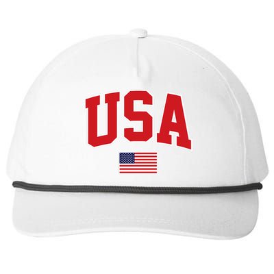 Trendy Classic Design USA Flag Premium Snapback Five-Panel Rope Hat