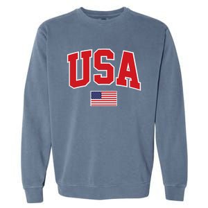 Trendy Classic Design USA Flag Premium Garment-Dyed Sweatshirt