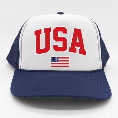 Trendy Classic Design USA Flag Premium Trucker Hat