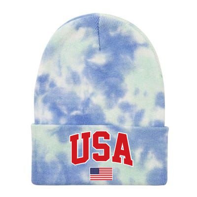 Trendy Classic Design USA Flag Premium Tie Dye 12in Knit Beanie