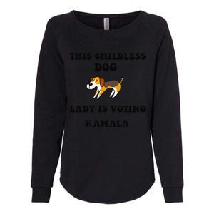 This Childless Dog Lady Is Voting Kamala 2024 Womens California Wash Sweatshirt