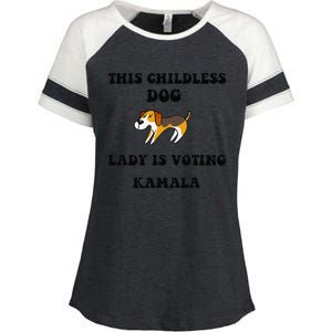 This Childless Dog Lady Is Voting Kamala 2024 Enza Ladies Jersey Colorblock Tee