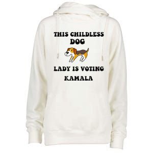 This Childless Dog Lady Is Voting Kamala 2024 Womens Funnel Neck Pullover Hood