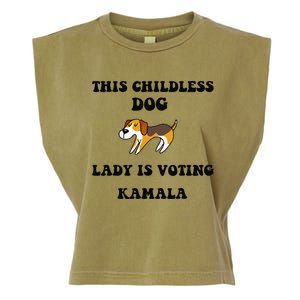 This Childless Dog Lady Is Voting Kamala 2024 Garment-Dyed Women's Muscle Tee