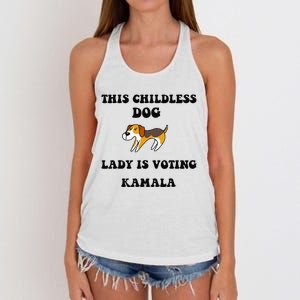 This Childless Dog Lady Is Voting Kamala 2024 Women's Knotted Racerback Tank