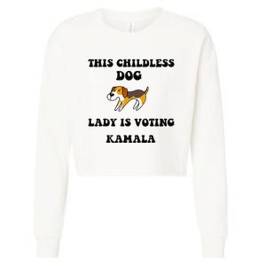 This Childless Dog Lady Is Voting Kamala 2024 Cropped Pullover Crew