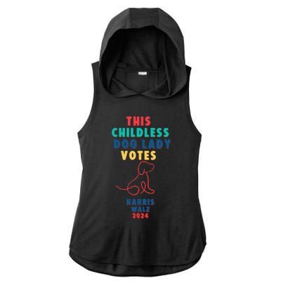 This Childless Dog Lady Votes Kamala Harris Walz Gift Ladies PosiCharge Tri-Blend Wicking Draft Hoodie Tank