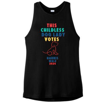 This Childless Dog Lady Votes Kamala Harris Walz Gift Ladies PosiCharge Tri-Blend Wicking Tank