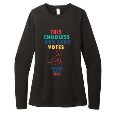 This Childless Dog Lady Votes Kamala Harris Walz Gift Womens CVC Long Sleeve Shirt