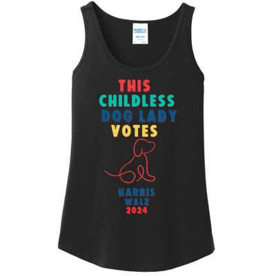 This Childless Dog Lady Votes Kamala Harris Walz Gift Ladies Essential Tank