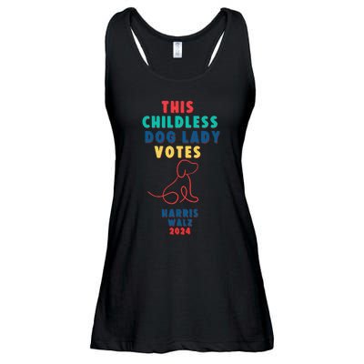 This Childless Dog Lady Votes Kamala Harris Walz Gift Ladies Essential Flowy Tank