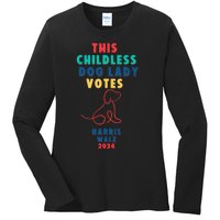 This Childless Dog Lady Votes Kamala Harris Walz Gift Ladies Long Sleeve Shirt