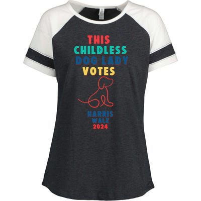 This Childless Dog Lady Votes Kamala Harris Walz Gift Enza Ladies Jersey Colorblock Tee