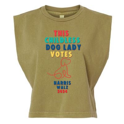 This Childless Dog Lady Votes Kamala Harris Walz Gift Garment-Dyed Women's Muscle Tee