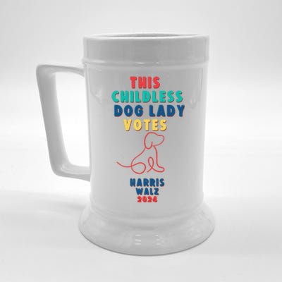 This Childless Dog Lady Votes Kamala Harris Walz Gift Beer Stein