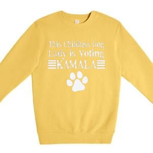 This Childless Dog Lady Is Voting Kamala Dog Lovers Premium Crewneck Sweatshirt