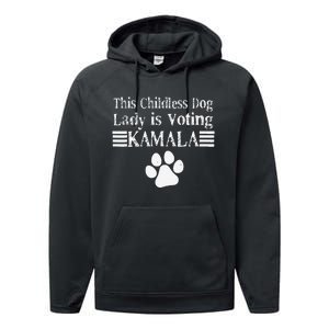 This Childless Dog Lady Is Voting Kamala Dog Lovers Performance Fleece Hoodie