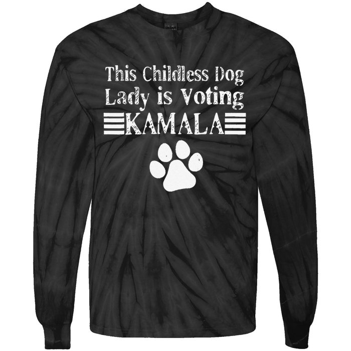 This Childless Dog Lady Is Voting Kamala Dog Lovers Tie-Dye Long Sleeve Shirt