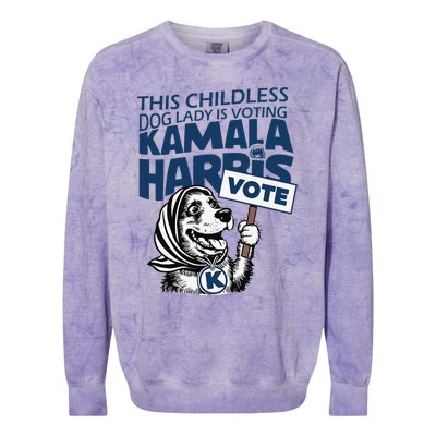 This Childless Dog Lady Is Voting Kamala Colorblast Crewneck Sweatshirt