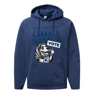 This Childless Dog Lady Is Voting Kamala Performance Fleece Hoodie