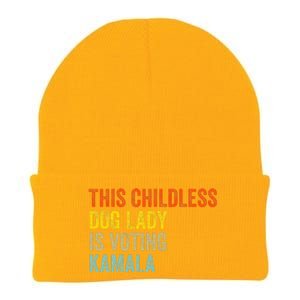 This Childless Dog Lady Is Voting Kamala Dog Lovers Funny Knit Cap Winter Beanie