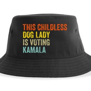 This Childless Dog Lady Is Voting Kamala Dog Lovers Funny Sustainable Bucket Hat