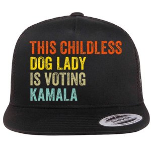 This Childless Dog Lady Is Voting Kamala Dog Lovers Funny Flat Bill Trucker Hat