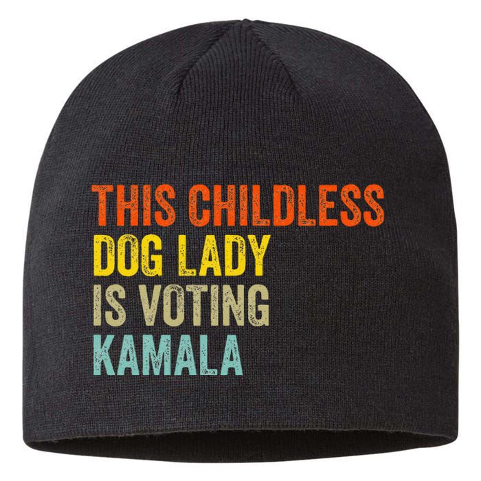 This Childless Dog Lady Is Voting Kamala Dog Lovers Funny Sustainable Beanie