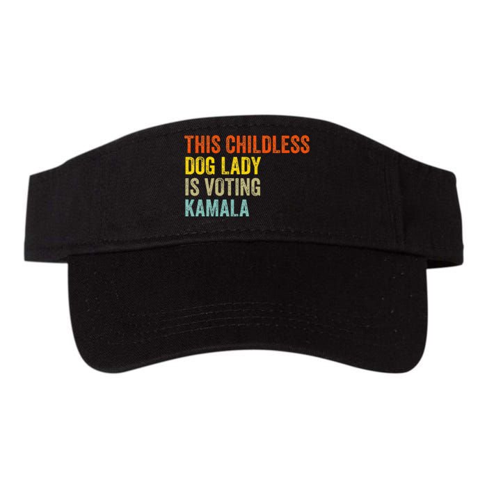 This Childless Dog Lady Is Voting Kamala Dog Lovers Funny Valucap Bio-Washed Visor