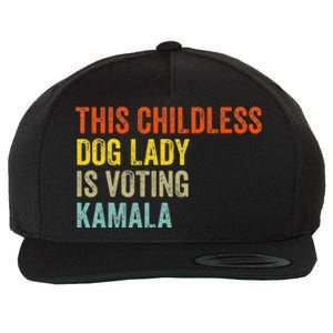 This Childless Dog Lady Is Voting Kamala Dog Lovers Funny Wool Snapback Cap