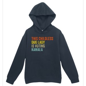 This Childless Dog Lady Is Voting Kamala Dog Lovers Funny Urban Pullover Hoodie