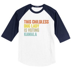 This Childless Dog Lady Is Voting Kamala Dog Lovers Funny Baseball Sleeve Shirt