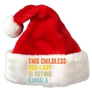 This Childless Dog Lady Is Voting Kamala Dog Lovers Funny Premium Christmas Santa Hat