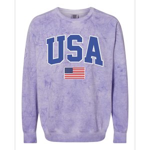 Trendy Classic Design USA Flag Alt Colorblast Crewneck Sweatshirt