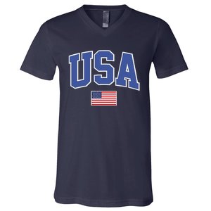 Trendy Classic Design USA Flag Alt V-Neck T-Shirt