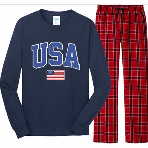 Trendy Classic Design USA Flag Alt Long Sleeve Pajama Set