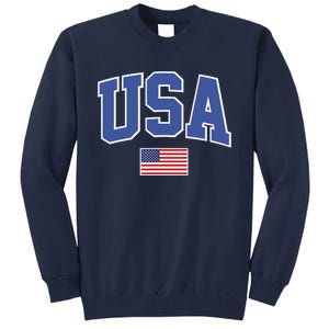 Trendy Classic Design USA Flag Alt Tall Sweatshirt