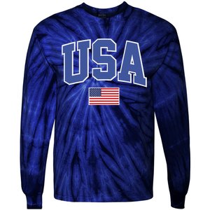 Trendy Classic Design USA Flag Alt Tie-Dye Long Sleeve Shirt