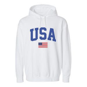 Trendy Classic Design USA Flag Alt Garment-Dyed Fleece Hoodie