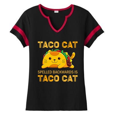 TacoCat Cinco de Mayo TacoCat Tacos Ladies Halftime Notch Neck Tee