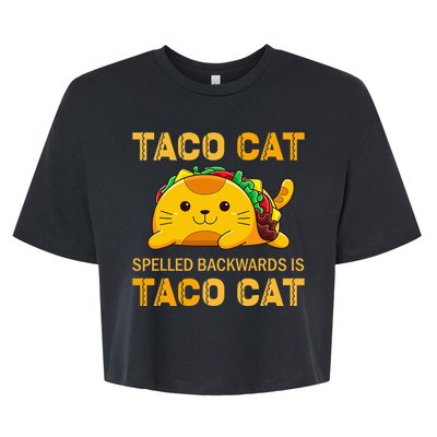 TacoCat Cinco de Mayo TacoCat Tacos Bella+Canvas Jersey Crop Tee