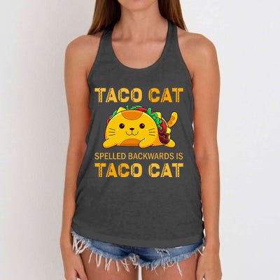 TacoCat Cinco de Mayo TacoCat Tacos Women's Knotted Racerback Tank