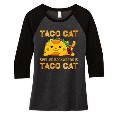 TacoCat Cinco de Mayo TacoCat Tacos Women's Tri-Blend 3/4-Sleeve Raglan Shirt