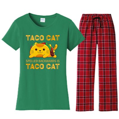 TacoCat Cinco de Mayo TacoCat Tacos Women's Flannel Pajama Set