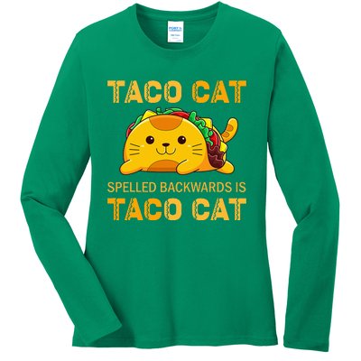 TacoCat Cinco de Mayo TacoCat Tacos Ladies Long Sleeve Shirt