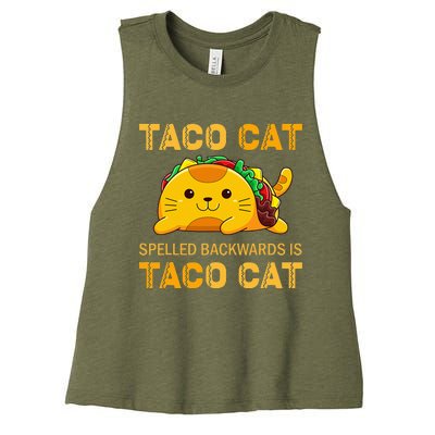 TacoCat Cinco de Mayo TacoCat Tacos Women's Racerback Cropped Tank