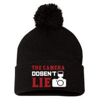The Camera Dosen't Lie Pom Pom 12in Knit Beanie