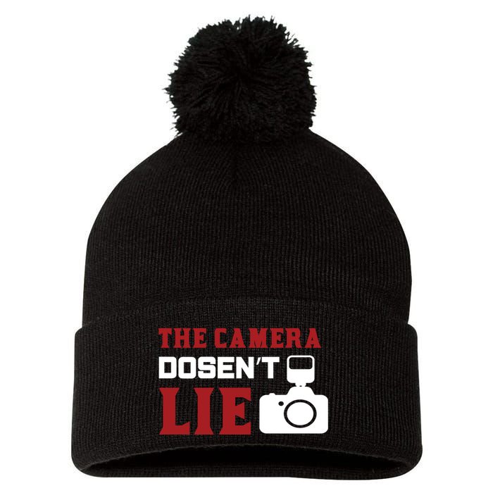 The Camera Dosen't Lie Pom Pom 12in Knit Beanie