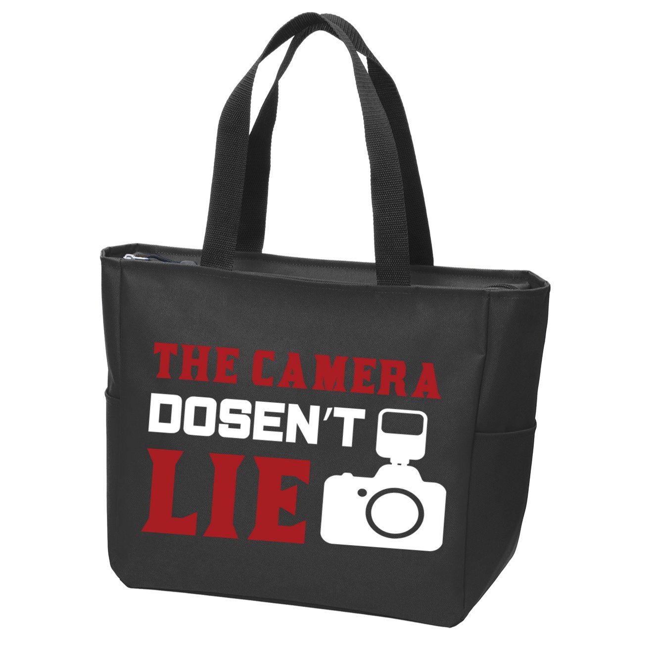 The Camera Dosen't Lie Zip Tote Bag