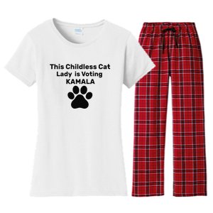 This Childless Dog Lady Is Voting Kamala Dog Lovers Women's Flannel Pajama Set